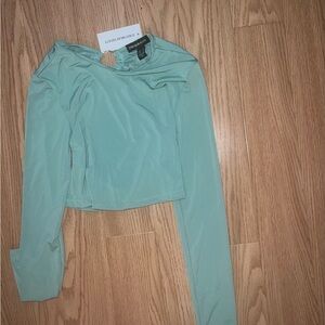 PrettyLittleThing Mint Green Long Sleeve Top